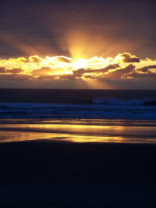 sunset oregon coast ocean