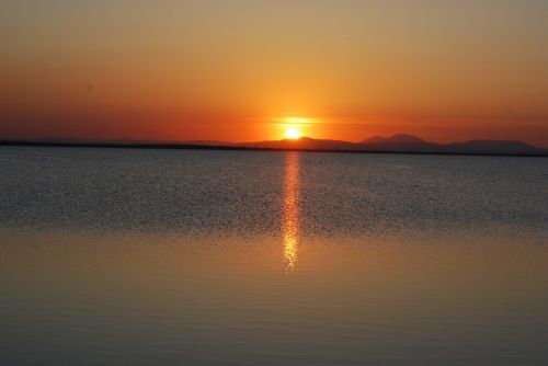 sunset lake landscape