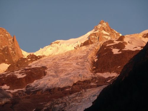 sunset mountain glacier