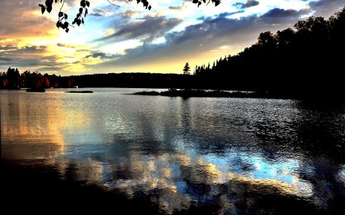 sunset lake landscape