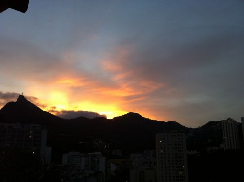 sunset corcovado brazil