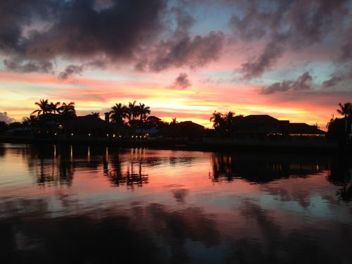 sunset ocean gorgeous sky