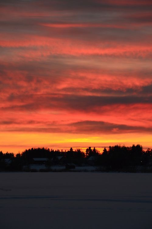 sunset himmel norrland