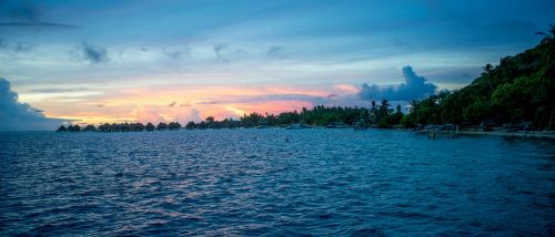 sunset colorful bora bora