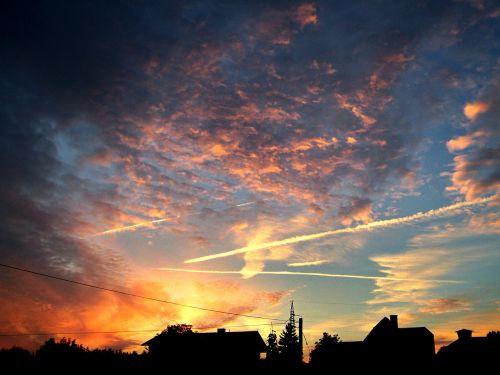 sunset clouds sky