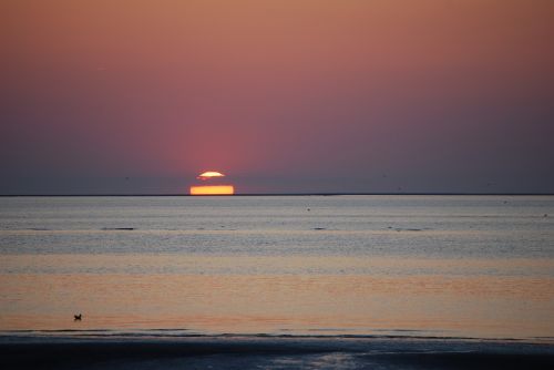 sunset north sea sea