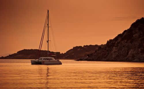 sunset dusk boat