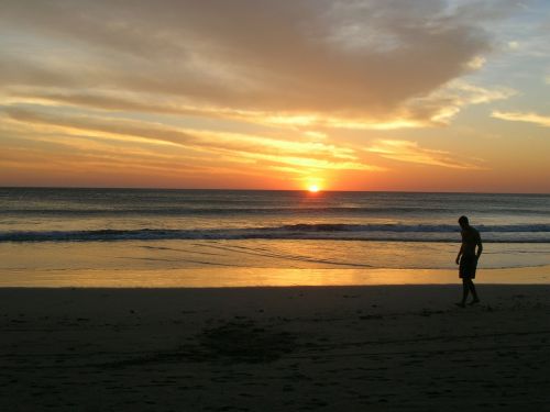 sunset beach sand