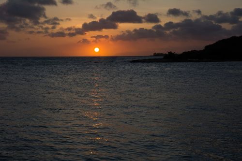 sunset water ocean