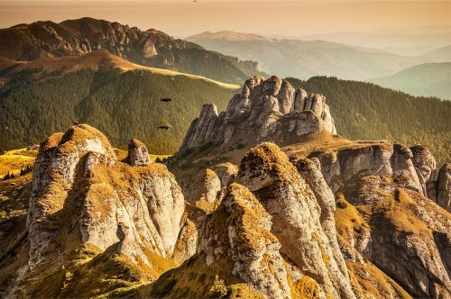 sunset mountains rocks