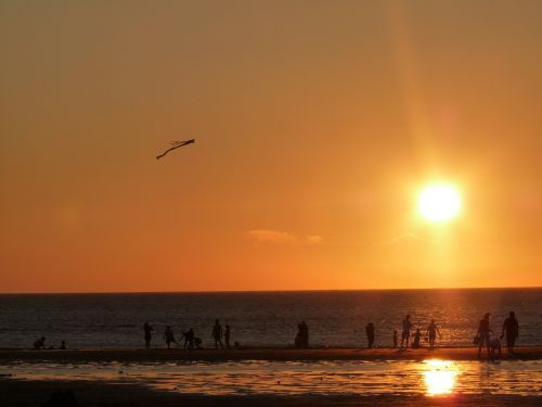 sunset beach sea