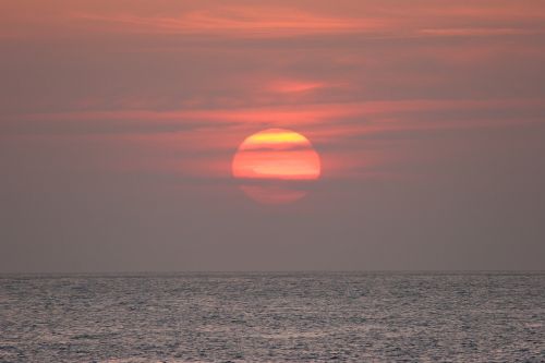 sunset sea sun