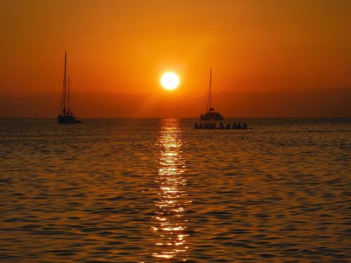 sunset caribbean sunset sea