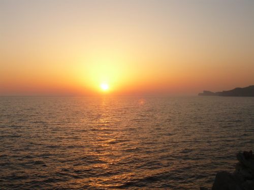 sunset sea horizon