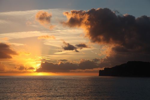 sunset evening sky sea