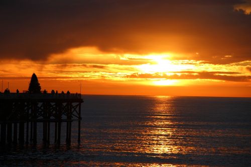 sunset ocean beach