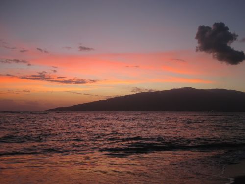 sunset hawaii sea