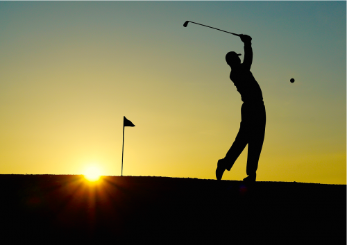 golf sunset sport
