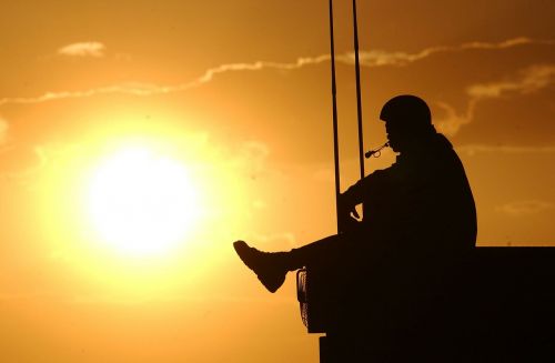 sunset man navy