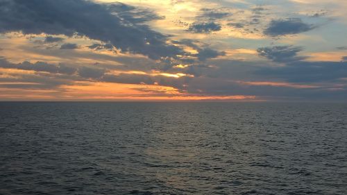 sunset clouds sea