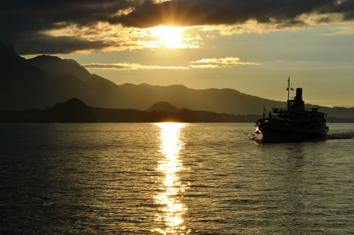 sunset boat switzerland