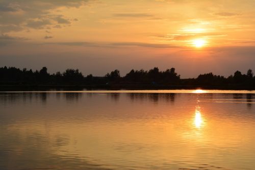 sunset the sun lake