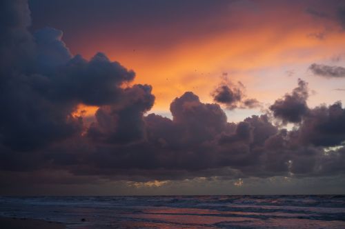 sunset clouds ocean