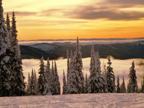 sunset clouds mountain top