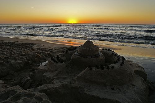 sunset sea beach