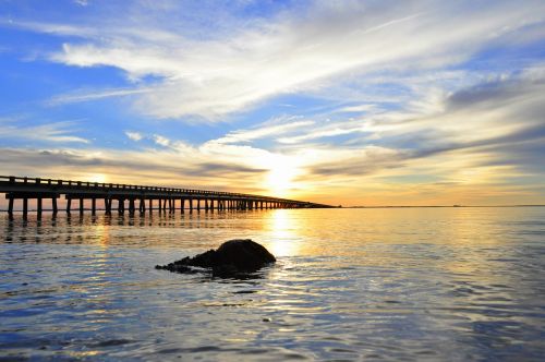 sunset beach water