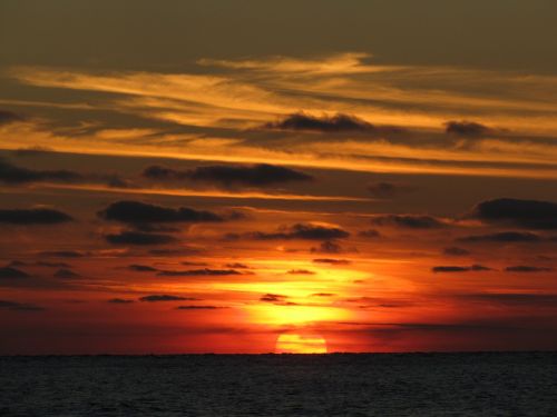 sunset north sea afterglow