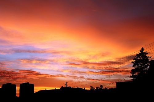 sunset dusk silhouette