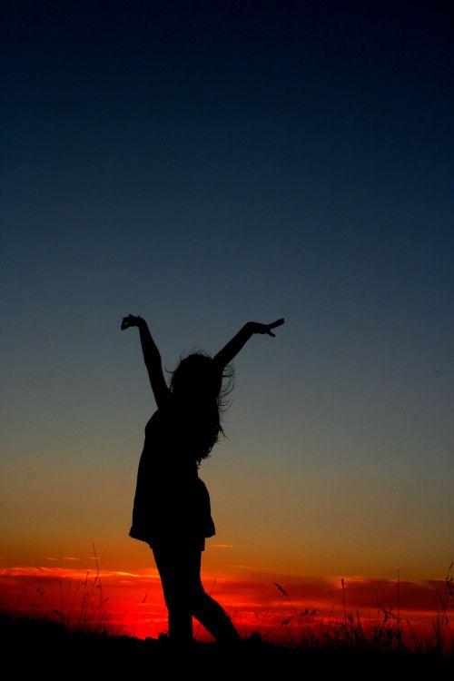 sunset girl dance