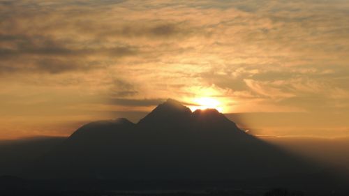 sunset mountain sky