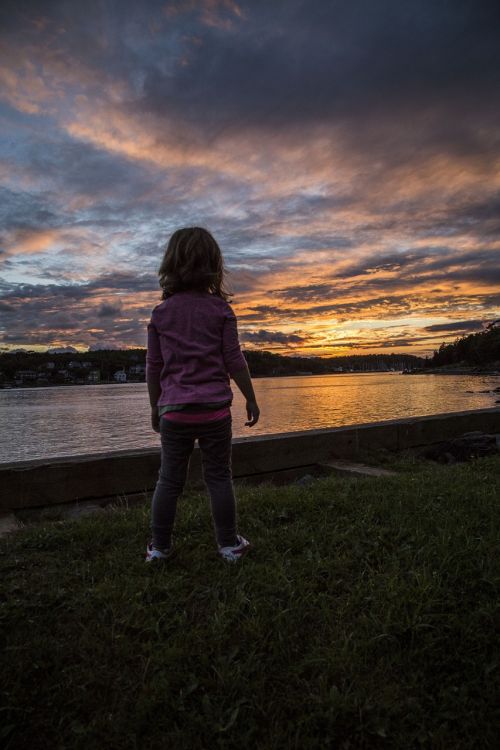 sunset child girl