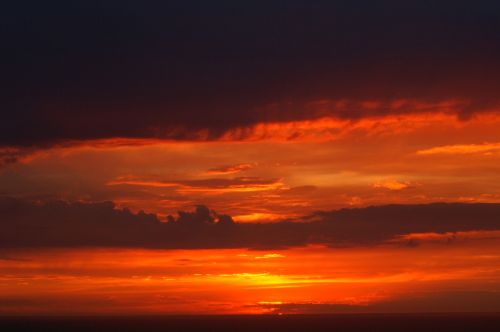sunset twilight red orange sky