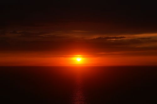 sunset ocean horizon