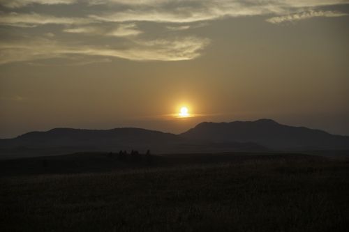 sunset field landscape