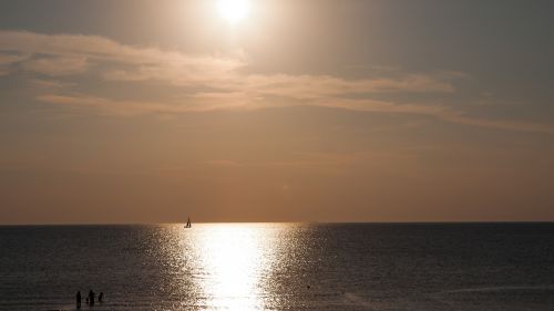 sunset sea north sea