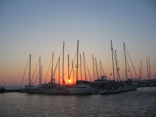 sunset port evening