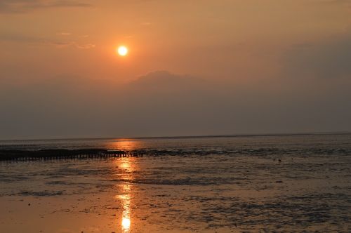 sunset spiekeroog sea