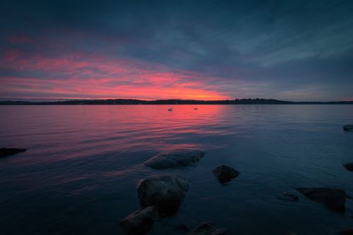 sunset last light red