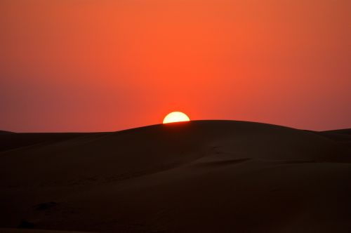 sunset desert sand