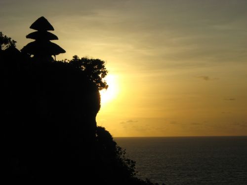 sunset bali cliff