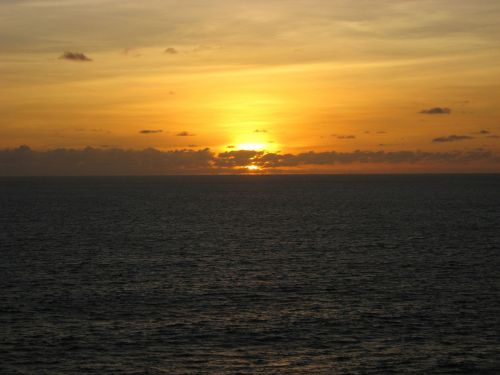 sunset ocean horizon