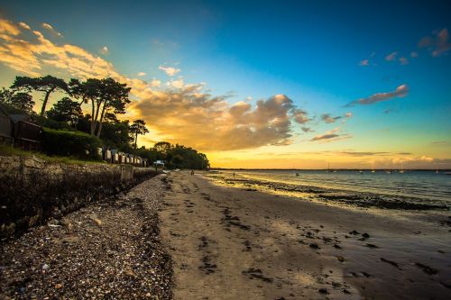 sunset ocean nature