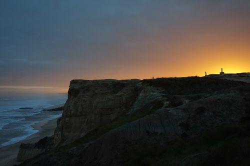 sunset background cliff ocean beach
