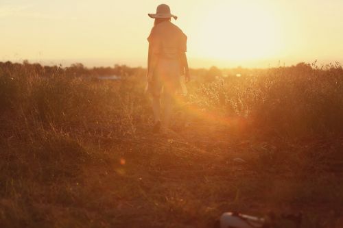 sunset landscape person sunset