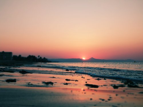 sunset on the beach  sea  beach