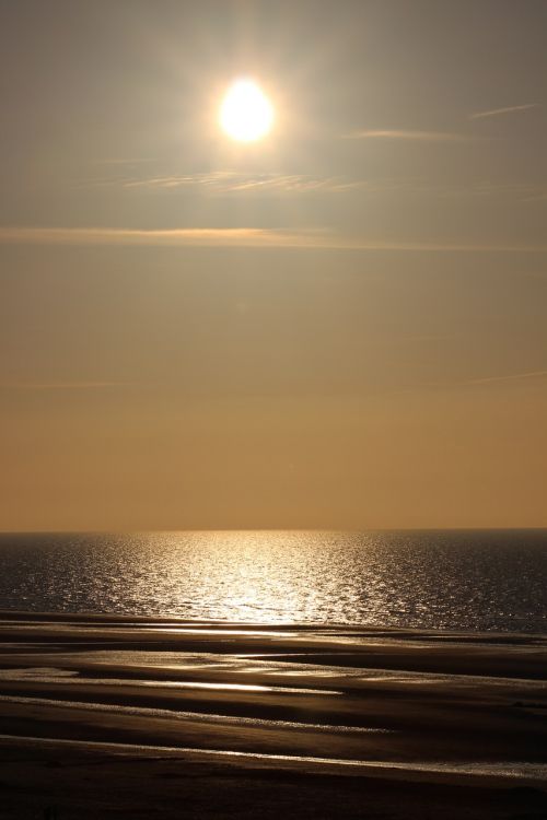 sunset on the sea the north sea beach